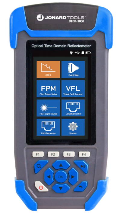 Jonard Tools OTDR-1000 Multi-Function OTDR with OTDR, Event Map, Power Meter, Light Source, VFL, Network Cable Tester, and More