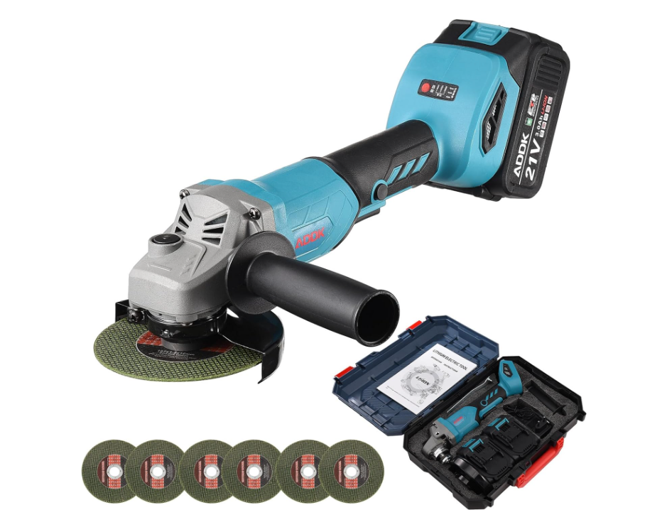 Cordless Angle Grinder, Grinder with Variable Speed, 20V 3.0A Li-ion Rechargeable Battery, Grinders Power Tools, Cordless Grinder Tool