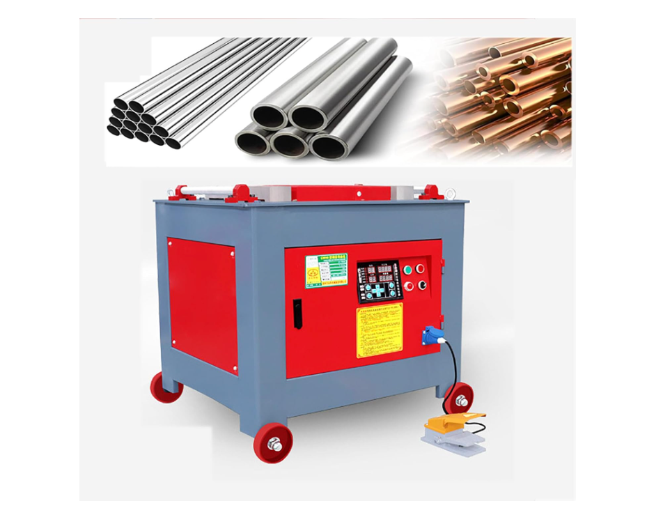 LBMED Electric Steel Bar Bending Machine, 6-30mm Flat Iron Round Steel Bending Machine with Pedal CNC Bending, Adjustable 4 Steel Bar Types, Bending Angle.